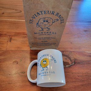 NEW St Viateur Bagel Mug with paper bag - Montreal souvenir